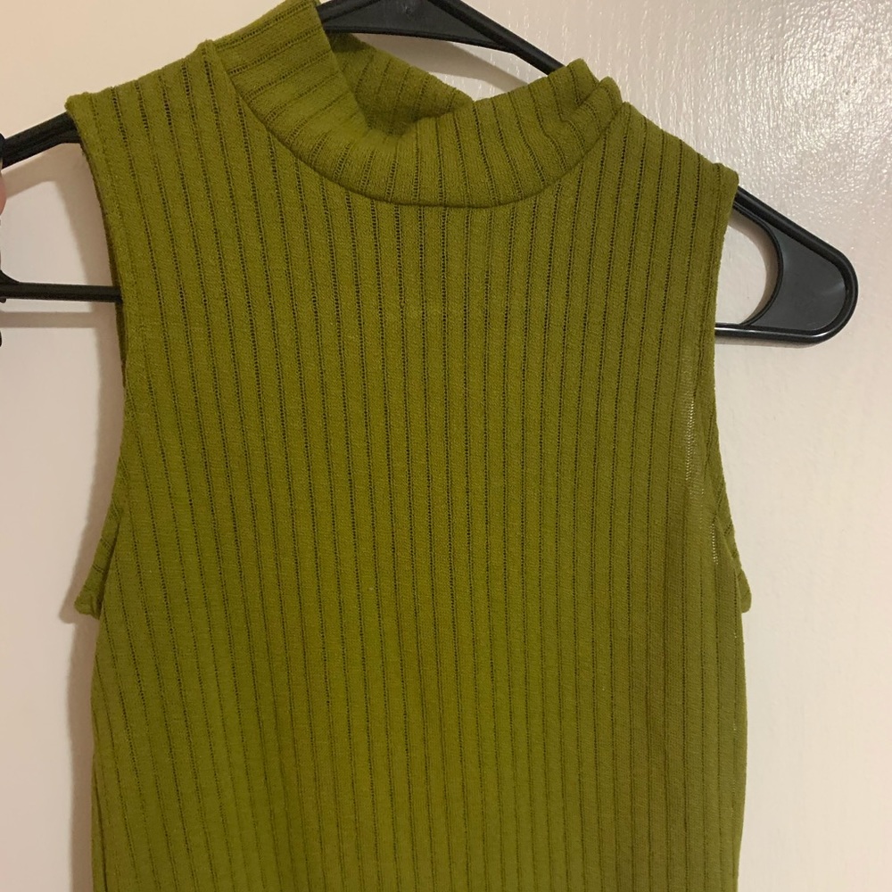 Cropped mock neck top